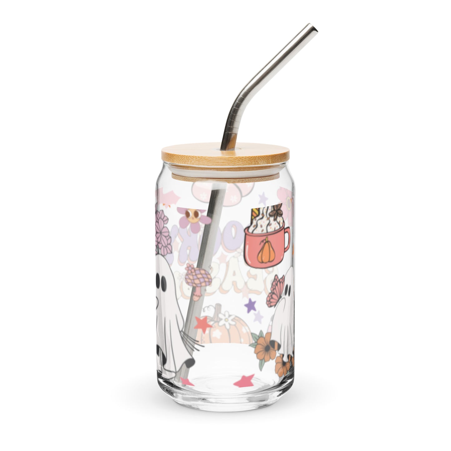 Spooky Season Halloween Glass with Lid and Straw