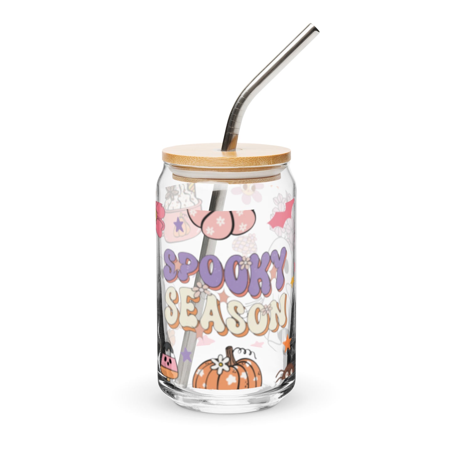 Spooky Season Halloween Glass with Lid and Straw