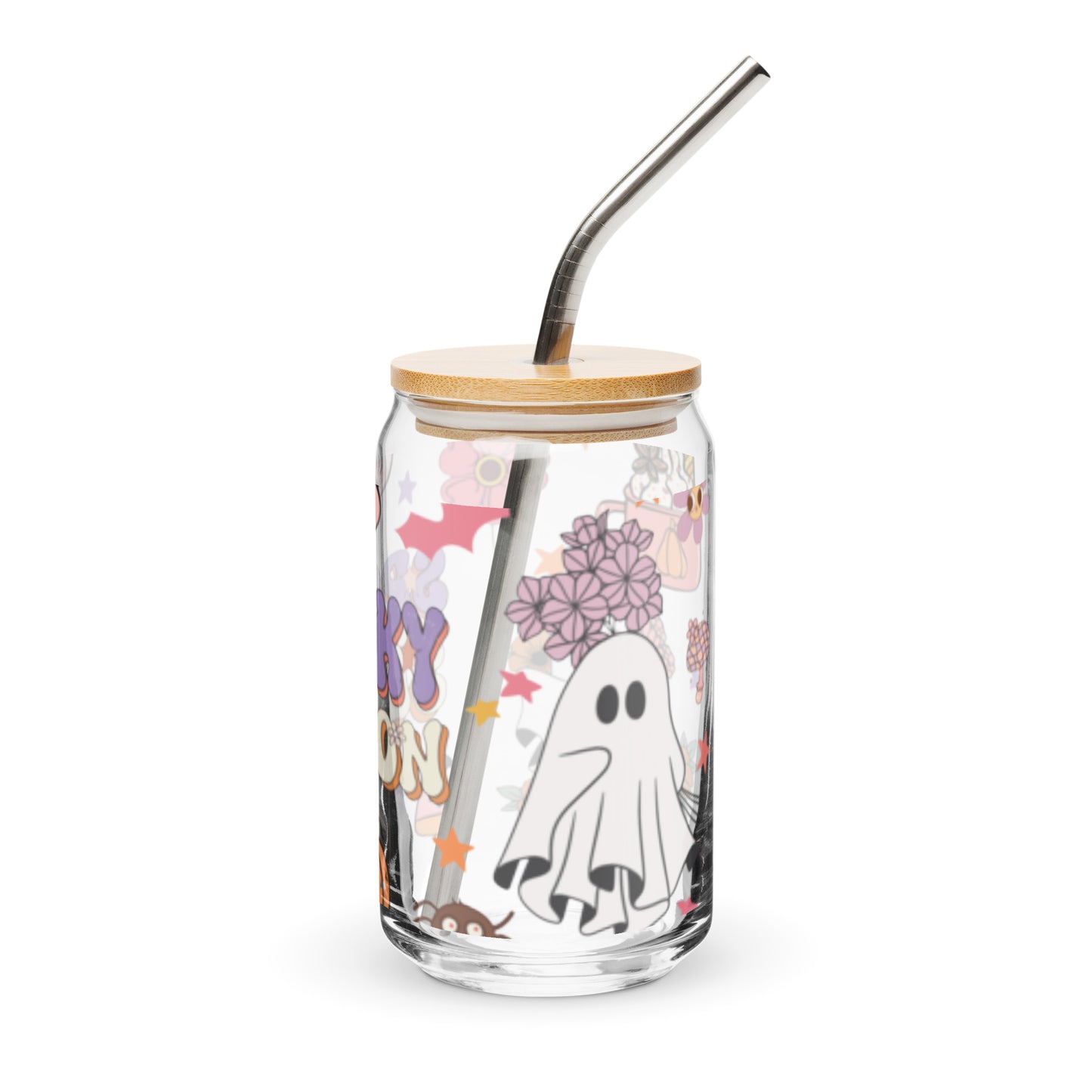 Spooky Season Halloween Glass with Lid and Straw