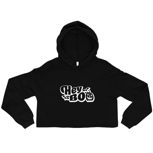 Hey Boo Halloween Crop Hoodie