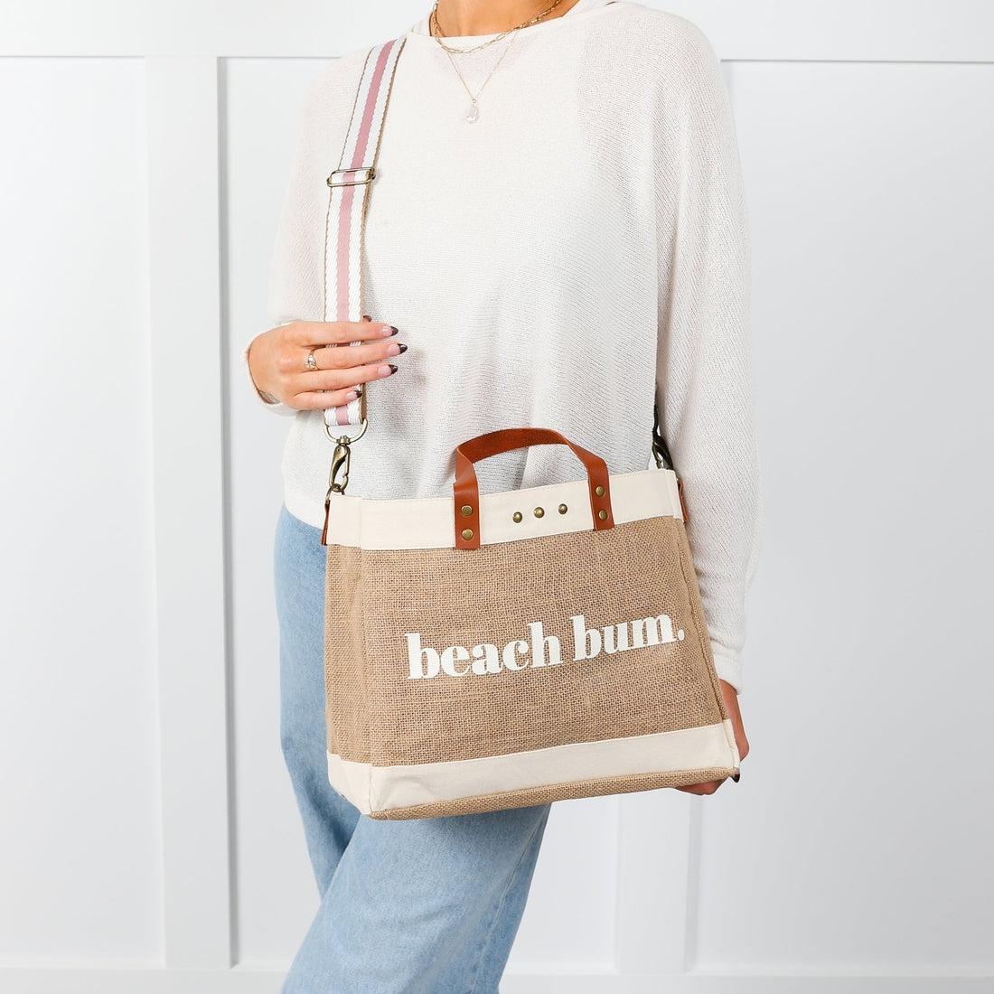 All You Need Is Love Jute Crossbody Tote — DazzleBar